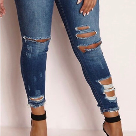 Distressed jeans
